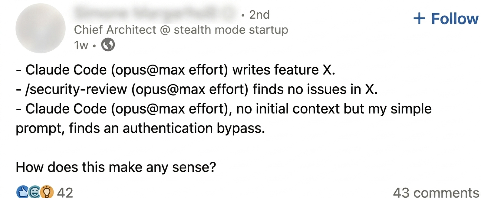 Code review vs. threat modeling under model bias
